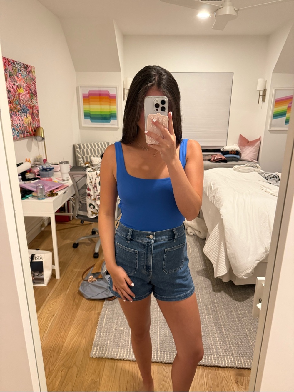 Aritzia Royal Blue Scoop-Neck Bodysuit